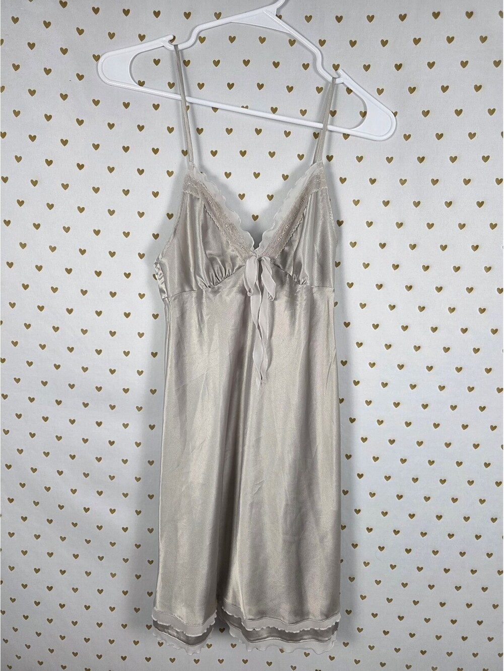 Victorias Secret Ruffled Satin Slip Dress Nightie Sleep Lingerie XS